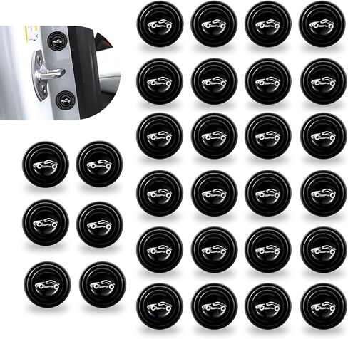 30 PCS Car Door Shock Absorbers, Door Edge Shock Absorbing Cushion, Multifunctional Silicone Buffer Cushion, Universal for Most Cars (Black) in Saudi Arabia
