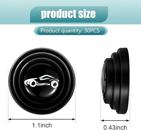 30 PCS Car Door Shock Absorbers, Door Edge Shock Absorbing Cushion, Multifunctional Silicone Buffer Cushion, Universal for Most Cars (Black) in Saudi Arabia