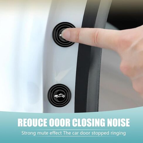30 PCS Car Door Shock Absorbers, Door Edge Shock Absorbing Cushion, Multifunctional Silicone Buffer Cushion, Universal for Most Cars (Black) in Saudi Arabia