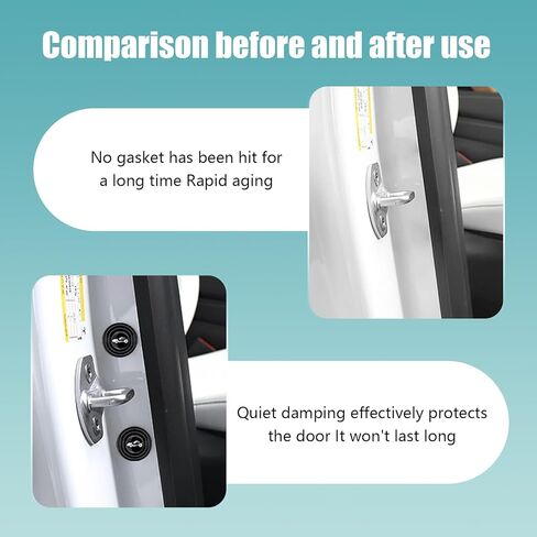 30 PCS Car Door Shock Absorbers, Door Edge Shock Absorbing Cushion, Multifunctional Silicone Buffer Cushion, Universal for Most Cars (Black) in Saudi Arabia