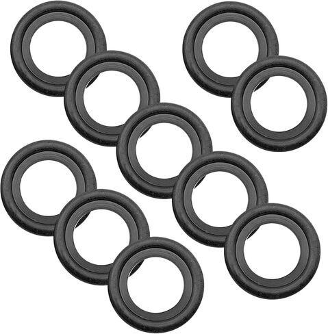 10 PCS Oil Drain Plug Gasket, M14 Leak Proof Tight Fit Sealing Ring, High Temperature Resistant Rubber O-ring Standard Replacement F5TZ-6734-BA, Compatible with Ford Lincoln (Black) in Saudi Arabia