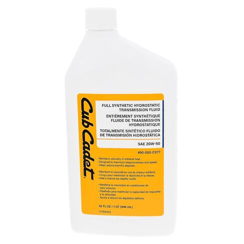 CUB CADET 490-000-C077 20W-50 Full Synthetic Hydrostatic Transmission Fluid for in Saudi Arabia