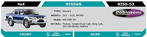 مجموعة قضبان الالتواء شديدة التحمل من Dobinsons متوافقة مع Nissan Frontier Navara D22 1997+ - TB45-1446 in Kuwait