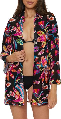 Trina Turk Women's Luminary Beach Shirt, Casual, Floral Print, Swimsuit Tops for Women in Saudi Arabia