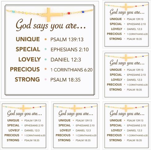 Tondiamo International Womens Day Christian Cross Bracelets with Cards Gifts Bulk for Church Women Inspirational Religious Jewelry Gold Cross Charm Bracelets Party Favors in Saudi Arabia