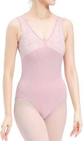 Dance Elite - Emtra - Pink Floral Lace Camisole Leotard for Women Dance in Saudi Arabia