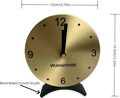 ساعة طاولة ذهبية صغيرة من النحاس الصلب - صامتة غير موقوتة، تعمل بالبطارية لرف غرفة المعيشة أو ديكور المكتب أو الرف in Kuwait