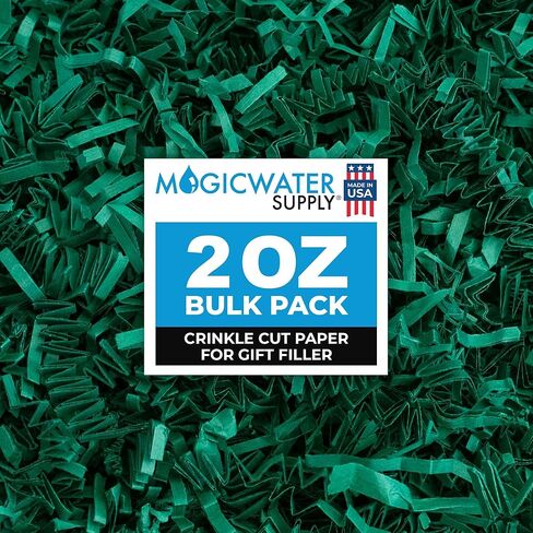 MagicWater Supply - 2 oz - Forest Green - Crinkle Cut Paper Shred Filler great for Gift Wrapping, Basket Filling, Birthdays, Weddings, Anniversaries, Valentines Day, and other occasions in Saudi Arabia