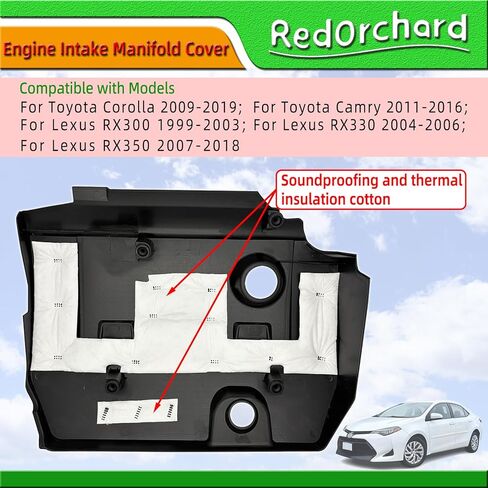 غطاء مشعب مدخل المحرك مناسب لسيارة Toyota Corolla 2009-2019 & Camry 2011-2016 لسيارة Lexus RX300 1999-2003 & RX330 2004-2006 & RX350 2007-2018 استبدال غطاء رأس الأسطوانة العلوي للمحرك (أسود1) in Saudi Arabia