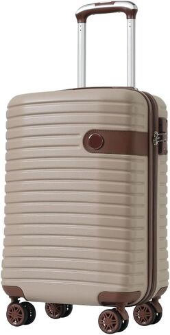 مجموعة حقائب حمل مكونة من 3 قطع، حقيبة ABS صلبة خفيفة الوزن مزودة بعجلات، مقاس 20 بوصة 22x14x9 معتمدة من شركة الطيران، كاكي in Kuwait