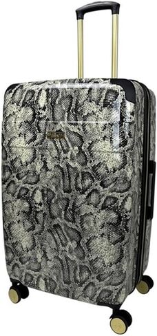 Pemberly Row Traditional Plastic Python 3-Piece Hardside Spinner Set in Gray in Saudi Arabia