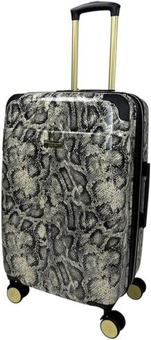 Pemberly Row Traditional Plastic Python 3-Piece Hardside Spinner Set in Gray in Saudi Arabia