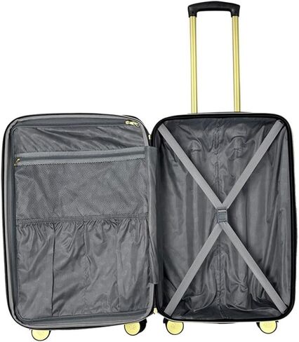 Pemberly Row Traditional Plastic Python 3-Piece Hardside Spinner Set in Gray in Saudi Arabia