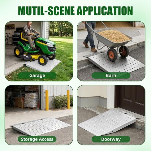 Heavy-Duty Shed Ramp for Riding Mower 2 PCS, 29" X 48" Shed Ramp, Anti-Slip Punch Plate Lawn Mower Ramps for Sheds, ATV, Motorcycles, Garages & Barns, 1500 Lb Capacity in Saudi Arabia