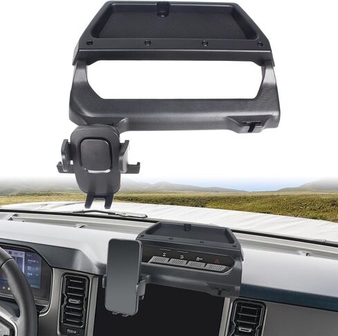 حامل الهاتف المحمول على لوحة القيادة متوافق مع Ford Bronco 2021 2022 2023 2/4 أبواب، حامل الهاتف الخلوي مع صينية تخزين in Saudi Arabia