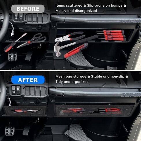 MARCHFA UTV Dash Storage Nets Compatible for Can Am Defender & Defender Max Accessories UTV Dashboard Organizer Nets (2X Storage Net) in Saudi Arabia