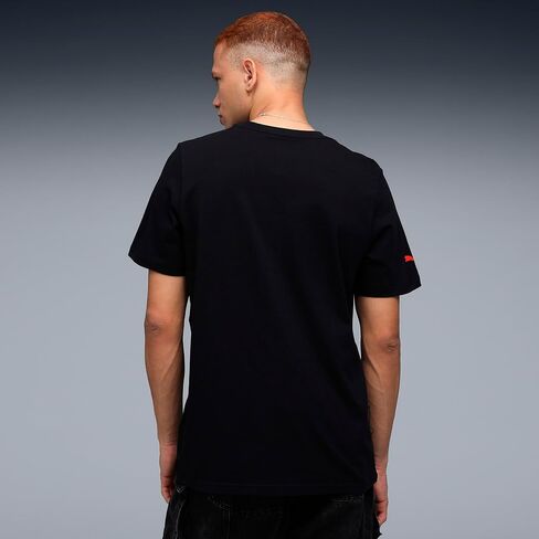 PUMA Mens F1 Essentials Logo 180G رقبة دائرية وأكمام قصيرة كاجوال - أسود in Kuwait