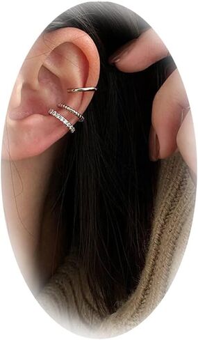 1 Pair Zircon Butterfly Earrings For Women Rhinestone Non Pierced Ear Crawler Clips Butterfly Cuff Wrap Earrings in Kuwait