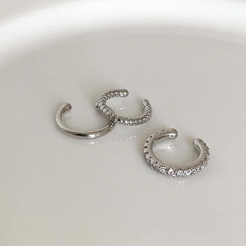 1 Pair Zircon Butterfly Earrings For Women Rhinestone Non Pierced Ear Crawler Clips Butterfly Cuff Wrap Earrings in Kuwait