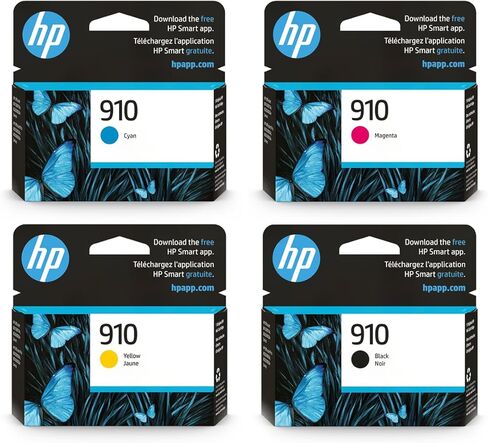 HP 910 Black, Cyan, Magenta and Yellow Ink Cartridge bundle (4 pack) | Works with HP OfficeJet 8010, 8020 Series, HP OfficeJet Pro 8020, 8030 Series in Saudi Arabia
