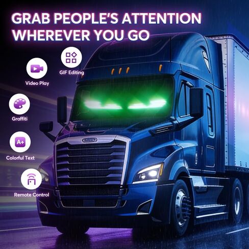 ضوء عيون الشيطان للزجاج الأمامي للشاحنة - قطعتان مقاس 23.6 بوصة × 4.7 بوصة لتزيين الزجاج الأمامي للعيون المتوهجة، ضوء شيطان السيارة مع جهاز التحكم عن بعد والتطبيق مناسب للشاحنات الصغيرة والسيارات وسيارات الدفع الرباعي وسيارات الجيب وما إلى ذلك in Kuwait