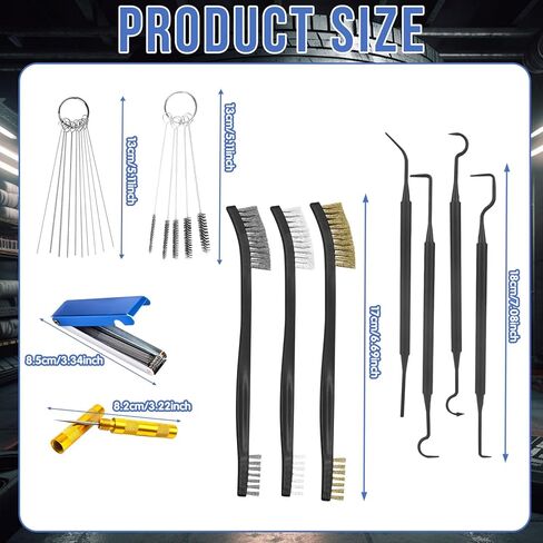 11Pcs Carburetor Cleaning Tool, Carb Jet Cleaning Kit & Welding Tip Cleaner with Stainless Steel Needles, Brushes & Hooks for Motorcycle ATV Chainsaw & Welder Professional in Saudi Arabia