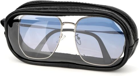 Linkidea Oversized Sunglasses Pouch, Large Frame Glasses Pouch for Sunglass, Eyeglasses Travel Bag Compatible with Rayban Aviator Large Metal/Rectangle/Jackie Ohh II Butterfly in Saudi Arabia
