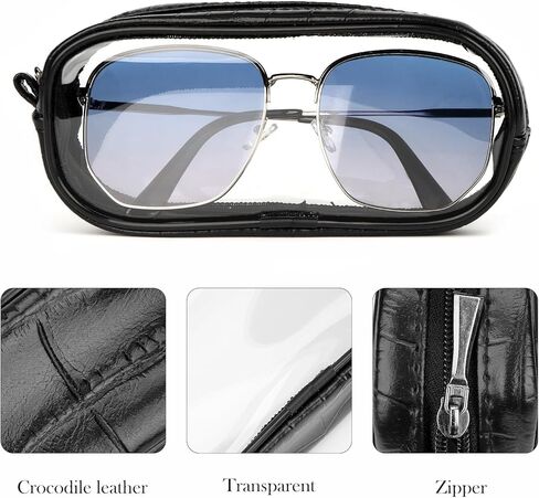 Linkidea Oversized Sunglasses Pouch, Large Frame Glasses Pouch for Sunglass, Eyeglasses Travel Bag Compatible with Rayban Aviator Large Metal/Rectangle/Jackie Ohh II Butterfly in Saudi Arabia