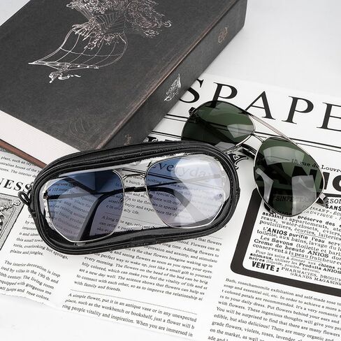 Linkidea Oversized Sunglasses Pouch, Large Frame Glasses Pouch for Sunglass, Eyeglasses Travel Bag Compatible with Rayban Aviator Large Metal/Rectangle/Jackie Ohh II Butterfly in Saudi Arabia