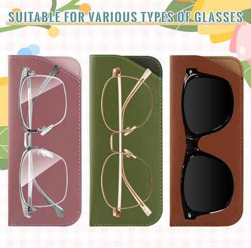 20 Packs 10 Colors Glasses Case,Portable PU Leather Squeeze Top Glasses Organizer Bags,Soft Anti-Scratch Eyeglass Pouch,Travel Sunglasses Case for Women Men in Saudi Arabia