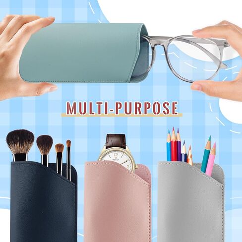 20 Packs 10 Colors Glasses Case,Portable PU Leather Squeeze Top Glasses Organizer Bags,Soft Anti-Scratch Eyeglass Pouch,Travel Sunglasses Case for Women Men in Saudi Arabia