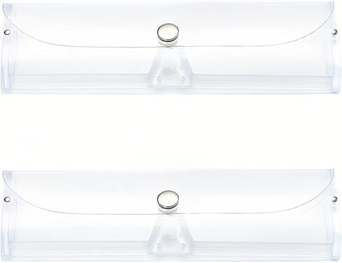QUUPY 2Pcs Plastic Clear Glasses Case PVC Eyeglasses Protector Case Snap-Button Spectacle Cases Portable Sunglasses Organizer for Women Men in Saudi Arabia