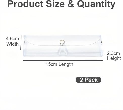 QUUPY 2Pcs Plastic Clear Glasses Case PVC Eyeglasses Protector Case Snap-Button Spectacle Cases Portable Sunglasses Organizer for Women Men in Saudi Arabia