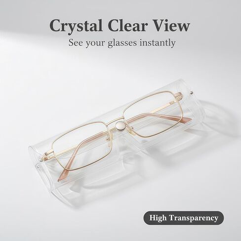 QUUPY 2Pcs Plastic Clear Glasses Case PVC Eyeglasses Protector Case Snap-Button Spectacle Cases Portable Sunglasses Organizer for Women Men in Saudi Arabia