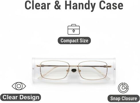 QUUPY 2Pcs Plastic Clear Glasses Case PVC Eyeglasses Protector Case Snap-Button Spectacle Cases Portable Sunglasses Organizer for Women Men in Saudi Arabia