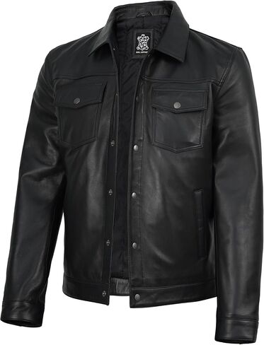 Decrum Mens Leather Jacket - Real Lambskin Vintage Style Leather Jackets for Men in Saudi Arabia