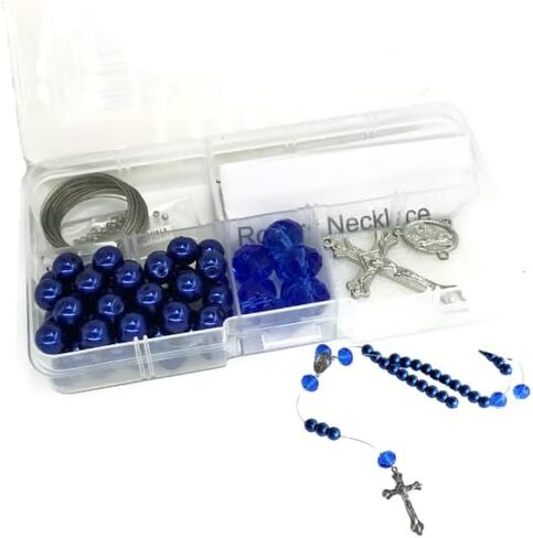 Linpeng Crystal & Pearl Beads Rosary DIY Kit, Turquoise Blue in Saudi Arabia