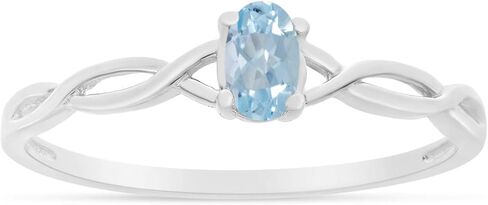 10k White Gold Oval Aquamarine Ring in Saudi Arabia
