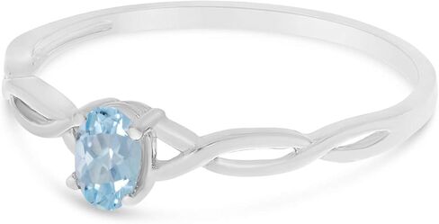 10k White Gold Oval Aquamarine Ring in Saudi Arabia
