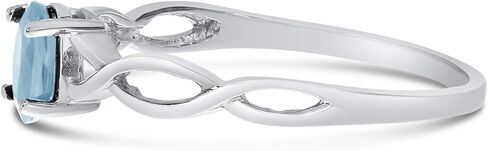 10k White Gold Oval Aquamarine Ring in Saudi Arabia