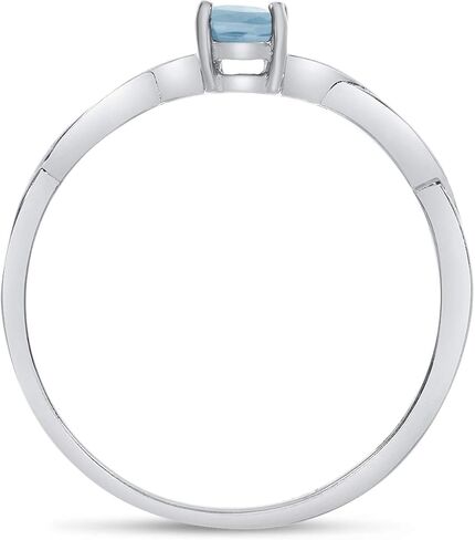 10k White Gold Oval Aquamarine Ring in Saudi Arabia