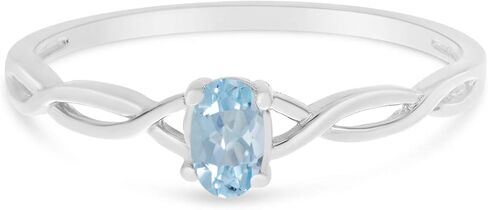 10k White Gold Oval Aquamarine Ring in Saudi Arabia