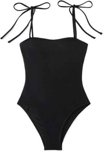 Women's Backless Spaghetti Strap One-Piece Swimsuit - Sexy Monokini for Summer Beach & Music Festivals in Saudi Arabia