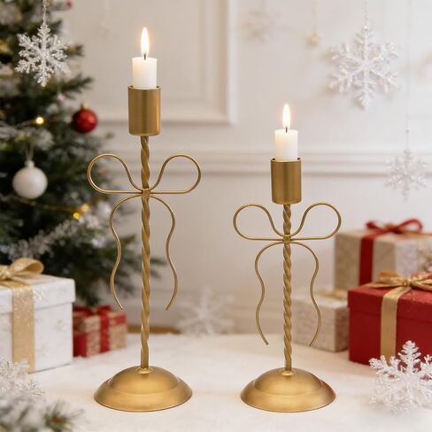 مجموعتان من حوامل الشموع الذهبية، حاملات شموع مستدقة، شمعدانات نحاسية طويلة مع أقواس للموقد وحفلات الزفاف وطاولات عيد الحب والديكورات المركزية in Kuwait