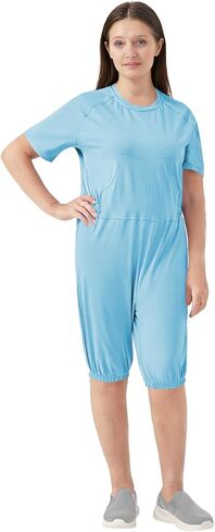 Adaptive Women's Security Back-Zip Jumpsuit - Easy Care Romper for Elderly & Limited Mobility in Saudi Arabia