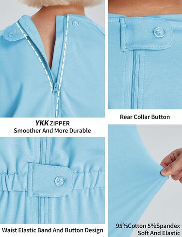 Adaptive Women's Security Back-Zip Jumpsuit - Easy Care Romper for Elderly & Limited Mobility in Saudi Arabia