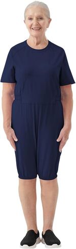 Adaptive Women's Security Back-Zip Jumpsuit - Easy Care Romper for Elderly & Limited Mobility in Saudi Arabia
