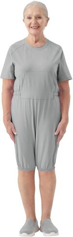 Adaptive Women's Security Back-Zip Jumpsuit - Easy Care Romper for Elderly & Limited Mobility in Saudi Arabia