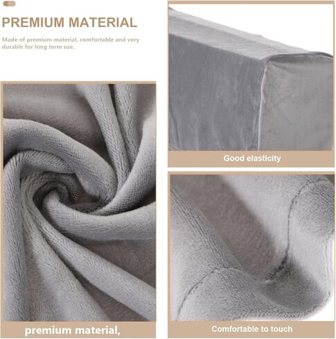 iplusmile قطعتان من أغطية ذراع الأريكة القابلة للتمدد، واقيات مسند الذراع من القطيفة باللون الرمادي لكرسي كرسي الأريكة، أغطية مسند ذراع الأثاث المضادة للانزلاق لحماية القطط والكلاب من الخدش in Kuwait