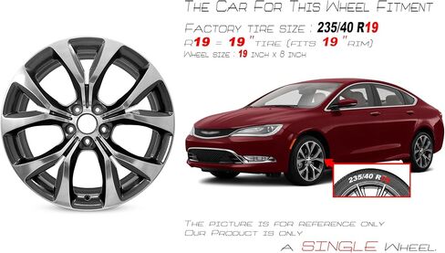 عجلة معدنية جديدة مقاس 19 بوصة مقاس 19 × 8 بوصة لـ 2015-2017 Chrys 200 | حافة بديلة لتصميم OEM | رمادي مصقول | ملاءمة مباشرة - مواصفات مخزون OE | 2515 in Kuwait